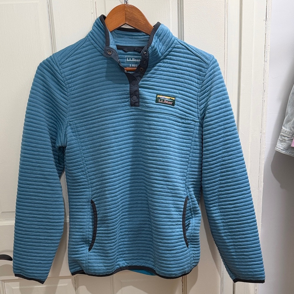 L.L. Bean Teal Quilted Pullover